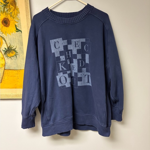 aerie Tops - Aerie Navy Checked Out Sweater